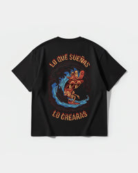 Camiseta Pizza Surf Pocket Front Oversize Basic Negro