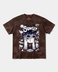 Camiseta Enjoy Sunset Big Front Oversize Acid Marron