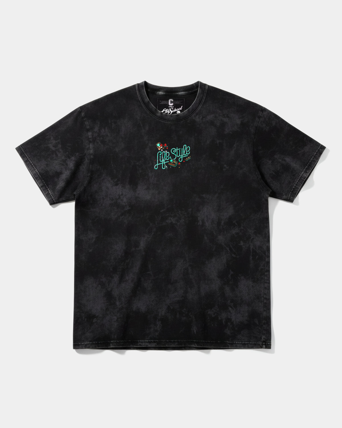 Hipster Bear Chest Front Oversize Acid T-Shirt