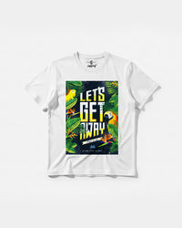 Camiseta Let S Get Away Big Front Regular Basic Blanco