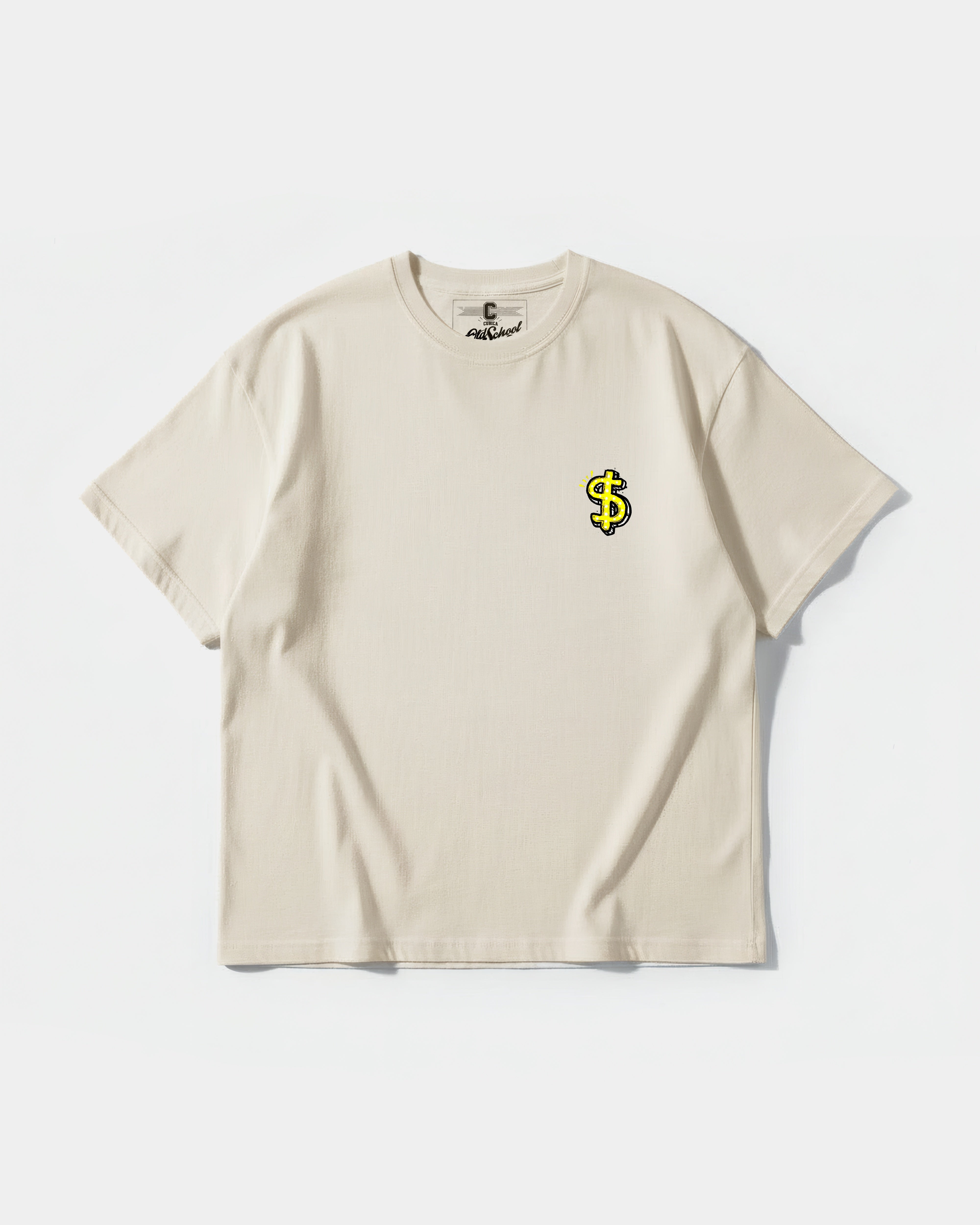 Camiseta Money Money Pocket Front Oversize Basic Beige