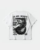 Camiseta We Are Beasts White Big Back Oversize Basic Blanco