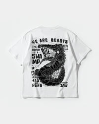Camiseta We Are Beasts White Big Back Oversize Basic Blanco