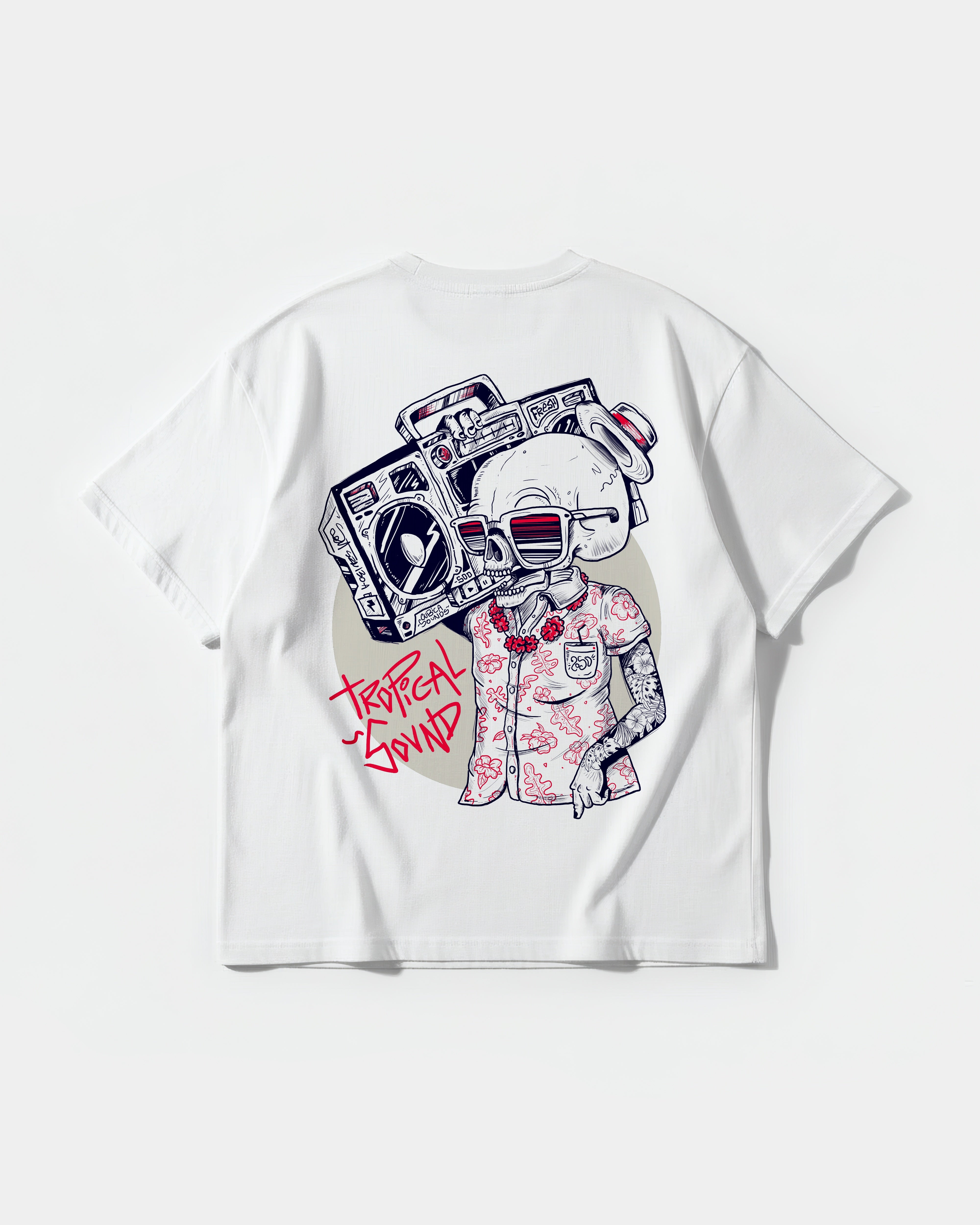 Camiseta Tropical Sound Big Back Oversize Basic