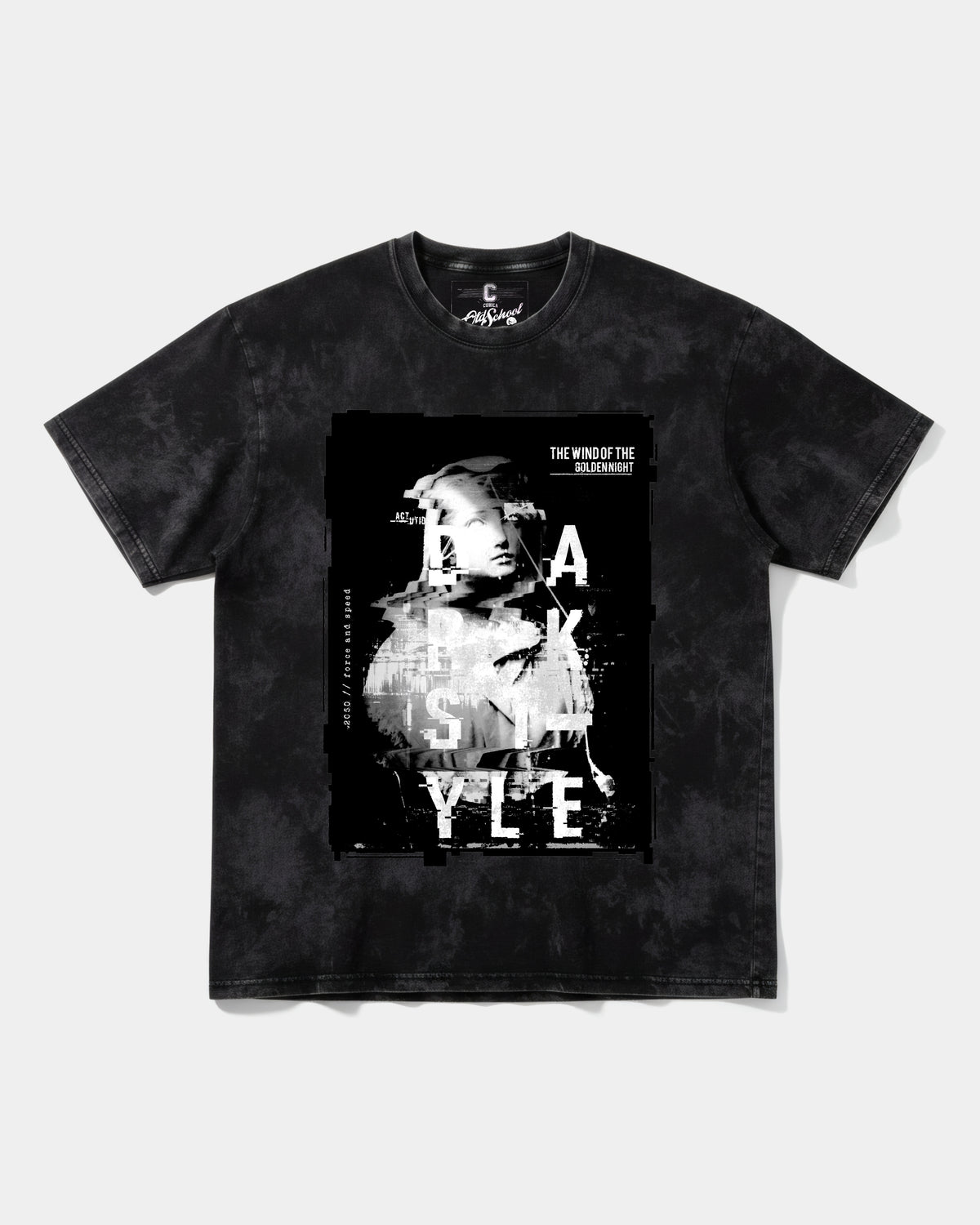 Golden Night Big Front Oversize Acid T-shirt