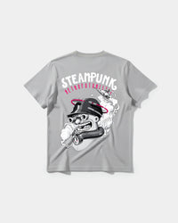 Camiseta Steampunk Retrofuturistic Big Back Regular Basic Gris