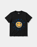 Camiseta Siempre Sonrie Pocket Front Regular Basic Negro