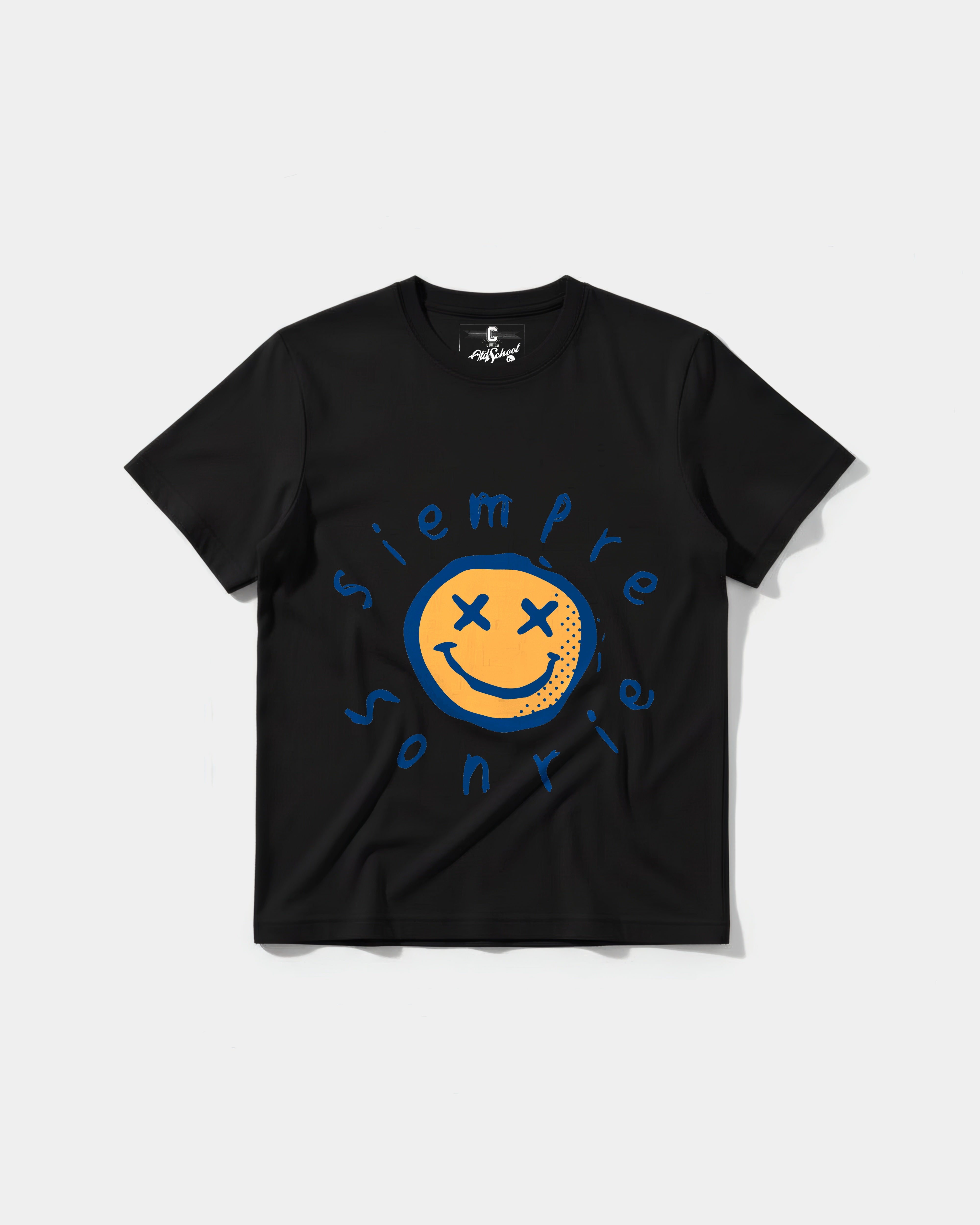 Camiseta Siempre Sonrie Big Front Regular Basic