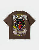 Camiseta Rock And Lover Big Back Oversize Basic Marron