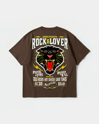 Camiseta Rock And Lover Big Back Oversize Basic Marron