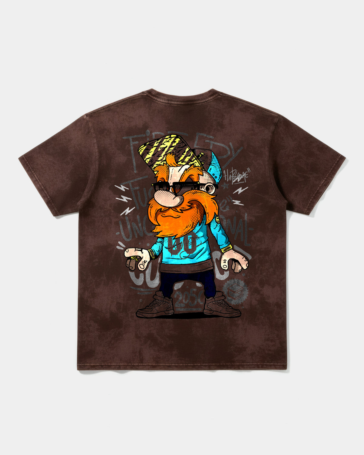 Uncle Sam Pocket Back Oversize Acid T-Shirt