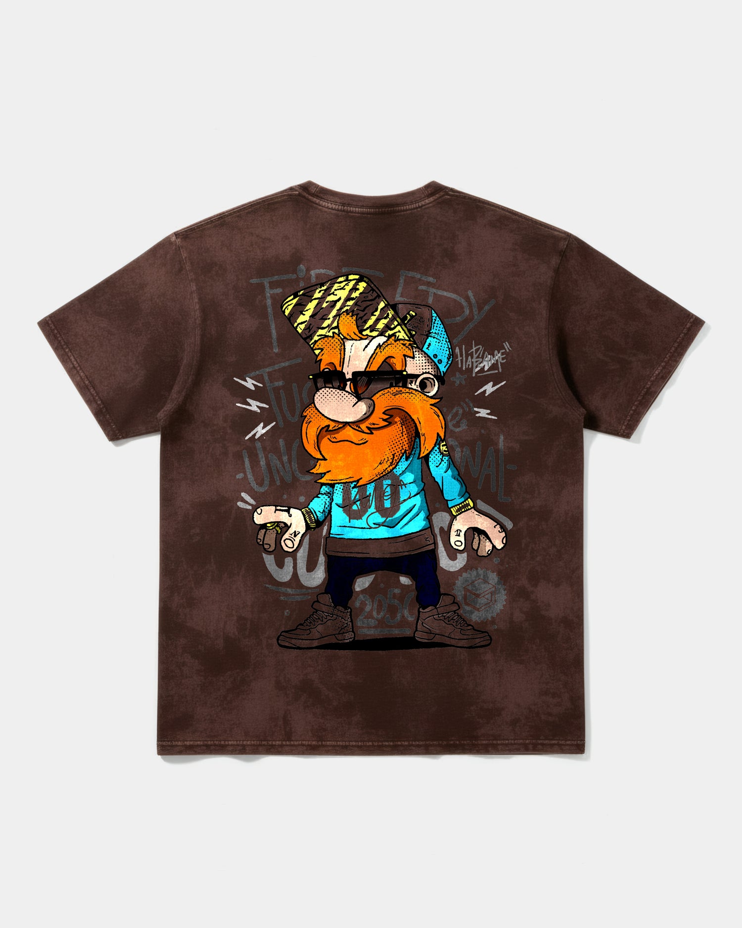 Camiseta Tio Sam Pocket Front Oversize Acid Marron