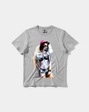 Camiseta Robot Girl Big Front Regular Basic Gris