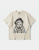Camiseta Human Lion Big Front Oversize Basic Beige
