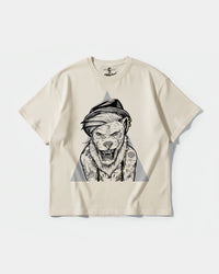 Camiseta Human Lion Big Front Oversize Basic Beige