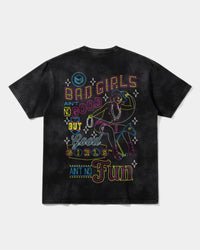 Camiseta Bad Girls Big Back Oversize Acid Negro