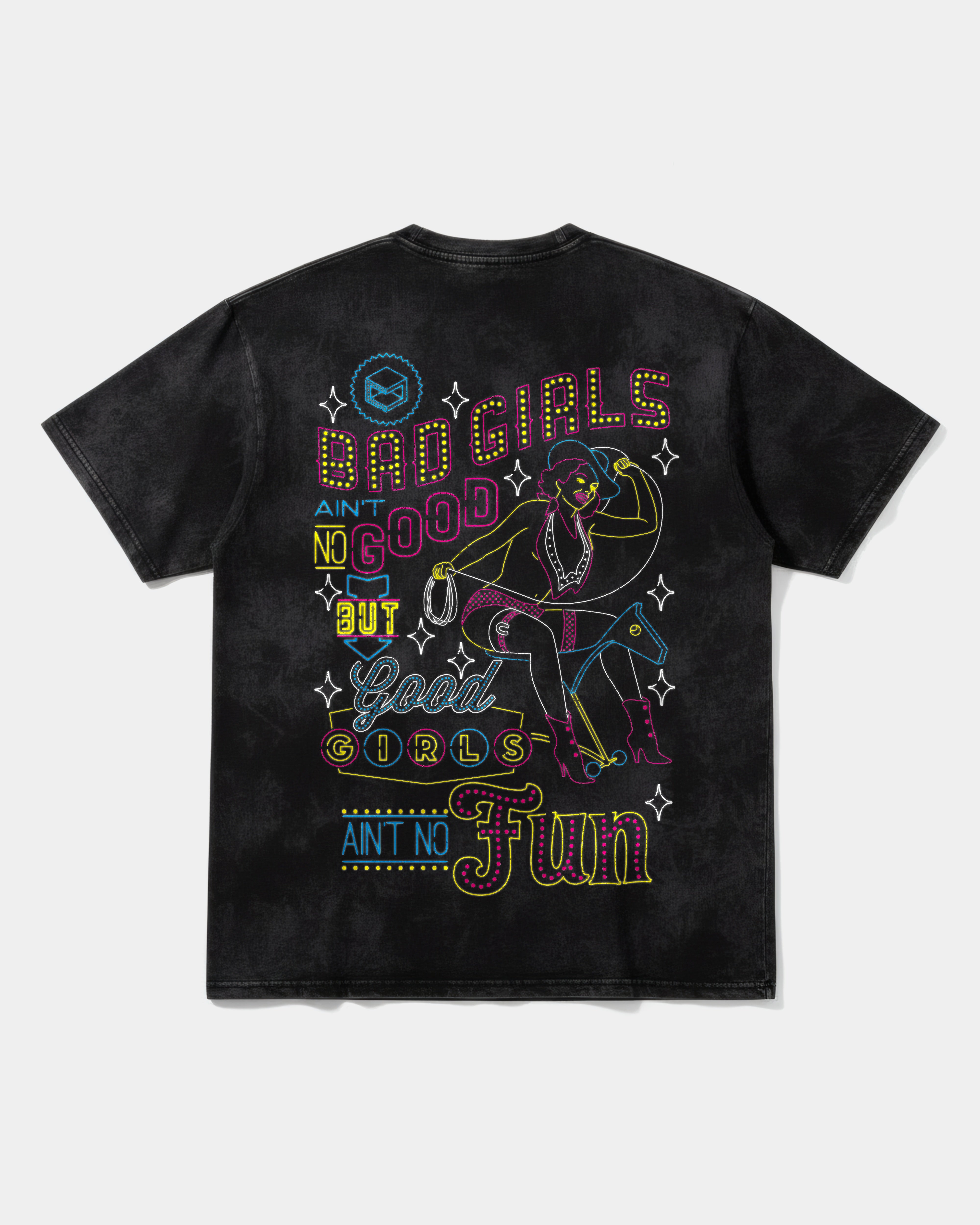 Camiseta Bad Girls Big Back Oversize Acid