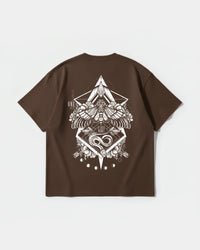 Camiseta Fire Wings Big Back Oversize Basic Marron