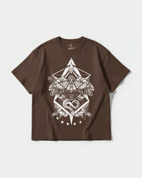 Camiseta Fire Wings Big Front Oversize Basic Marron