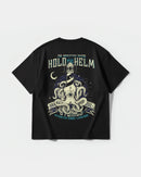 Camiseta Hold The Helm Big Back Oversize Basic Negro