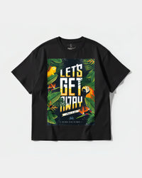 Camiseta Let S Get Away Big Front Oversize Basic Negro