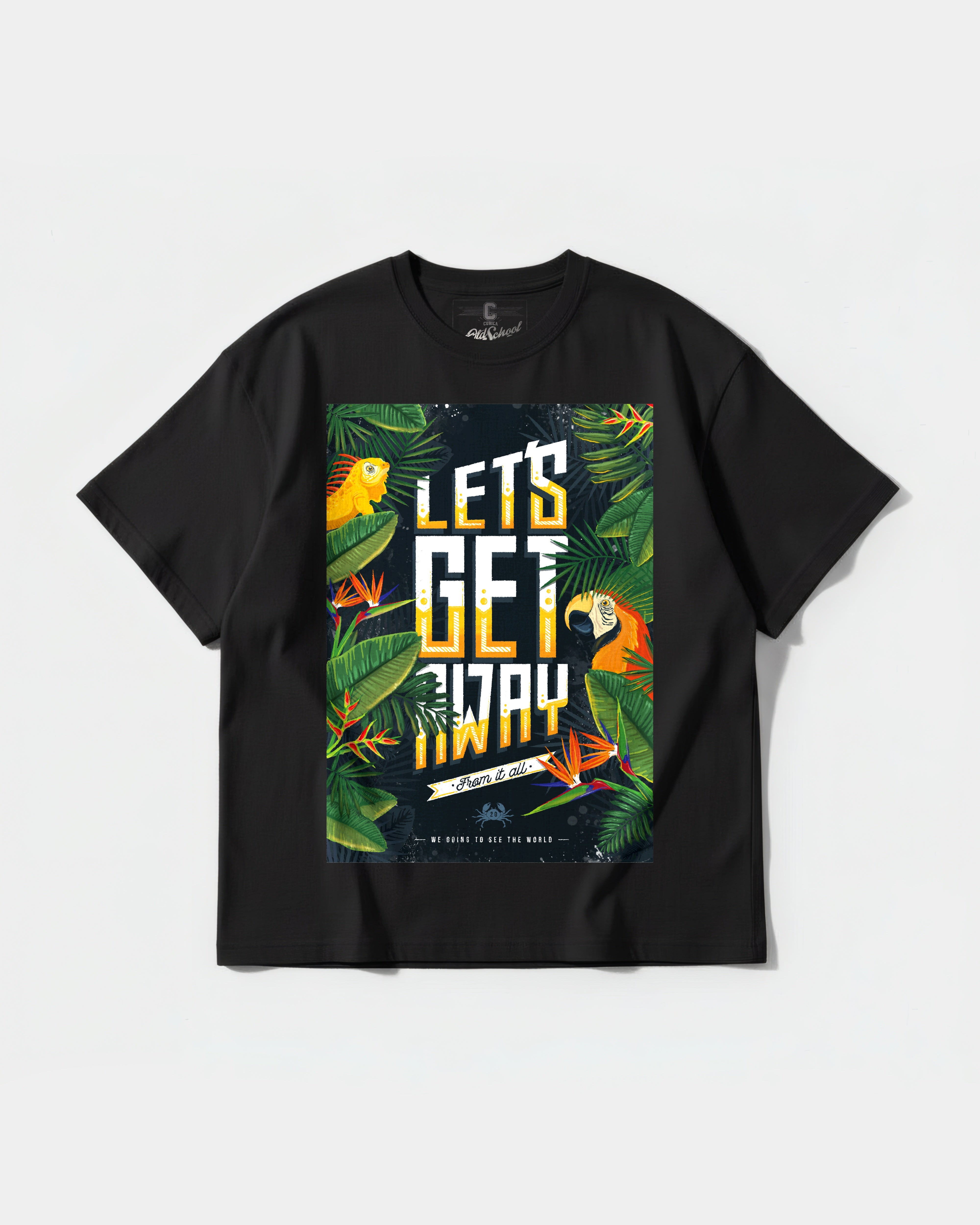 Camiseta Let's Get Away Big Front Oversize Basic