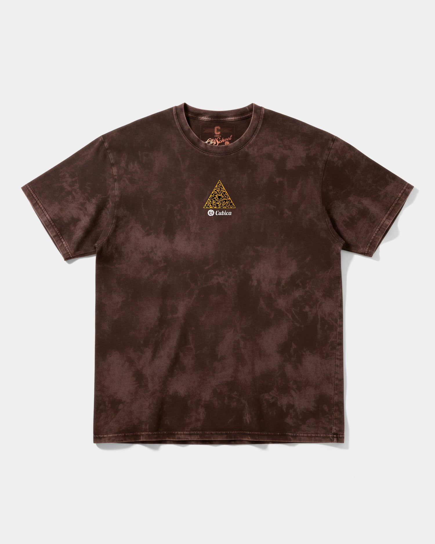 Camiseta Cubica Iluminati Pocket Front Oversize Acid Marron