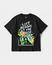Camiseta Life Begins Big Front Oversize Basic Negro