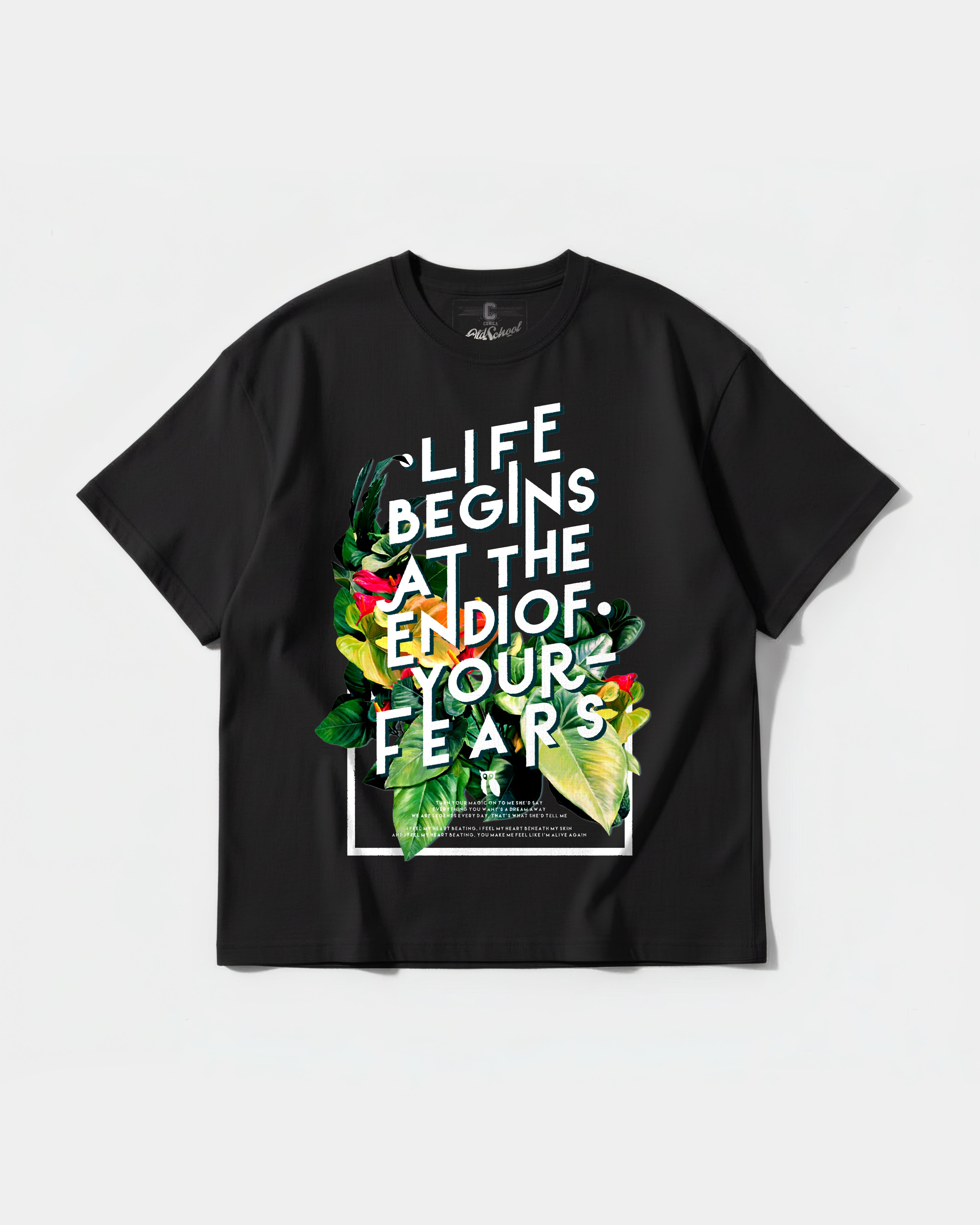 Camiseta Life Begins Big Front Oversize Basic