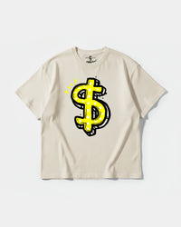 Camiseta Money Money Big Front Oversize Basic Beige