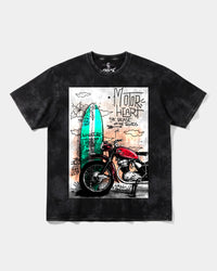 Camiseta Motor Heart Big Front Oversize Acid Negro