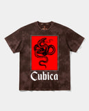 Camiseta Cubica Snake White Big Front Oversize Acid Marron