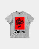 Camiseta Cubica Snake White Big Front Regular Basic Gris