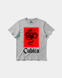 Camiseta Cubica Snake White Big Front Regular Basic Gris