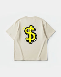 Camiseta Money Money Big Back Oversize Basic Beige