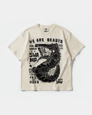Camiseta We Are Beasts White Big Front Oversize Basic Beige