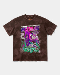 Camiseta Cubica Estelar Big Front Oversize Acid Marron