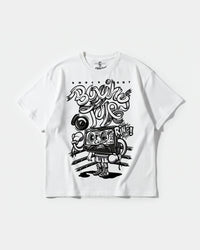 Camiseta Knockout Big Front Oversize Basic Blanco