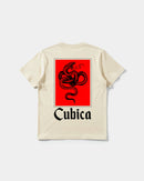 Camiseta Cubica Snake White Pocket Front Regular Basic Beige