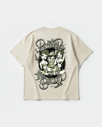 Camiseta Party On Pocket Front Oversize Basic Beige