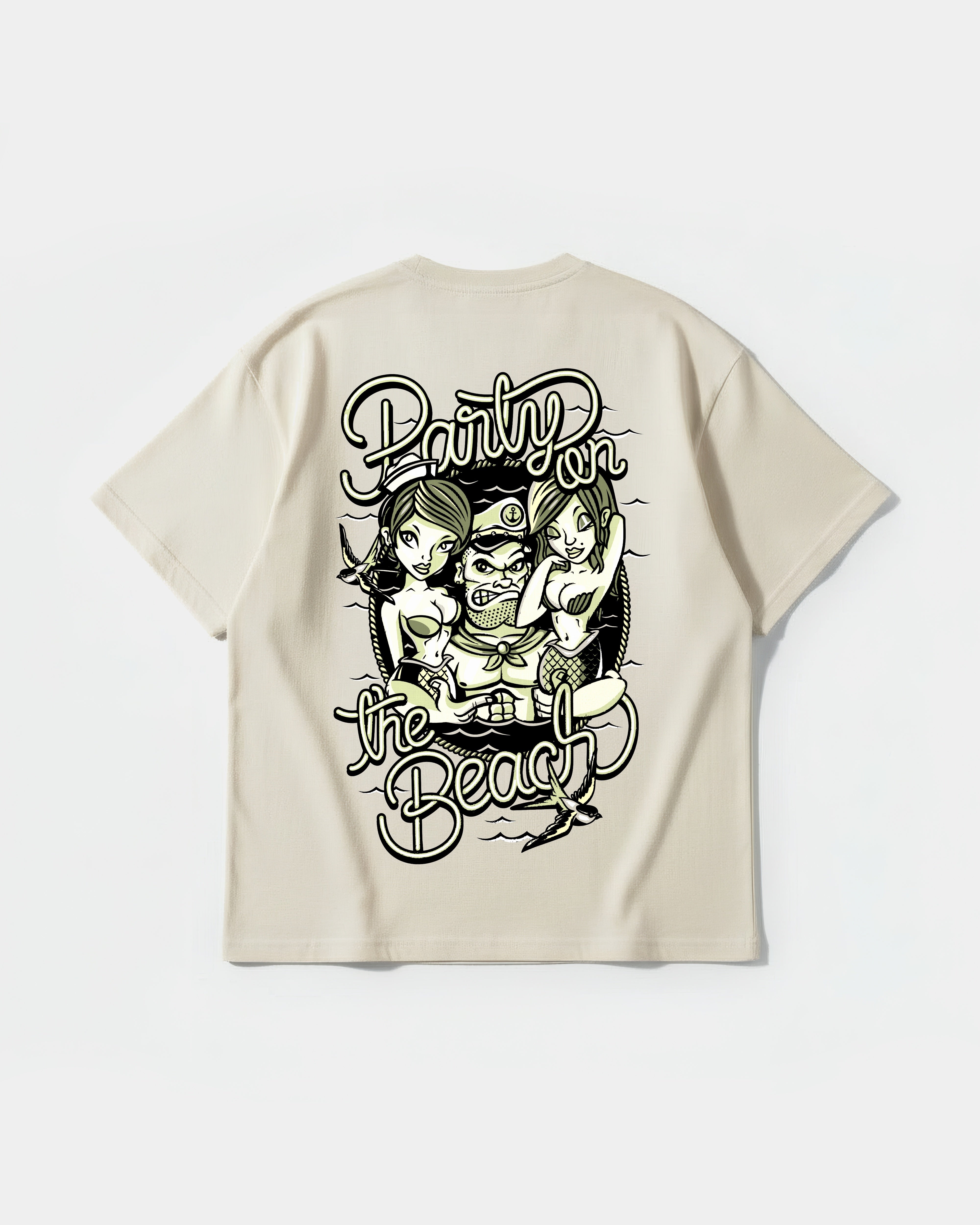 Camiseta Party On Pocket Espalda Oversize Basic