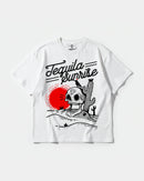 Camiseta Tequila Sunrise Big Front Oversize Basic Blanco