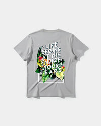 Camiseta Life Begins Big Back Regular Basic Gris