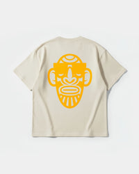 Camiseta Icono Africano Big Back Oversize Basic Beige