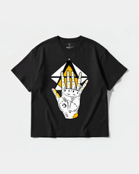 Camiseta Iluminati Hand Big Front Oversize Basic Negro