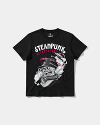 Camiseta Steampunk Retrofuturistic Big Front Regular Basic Negro