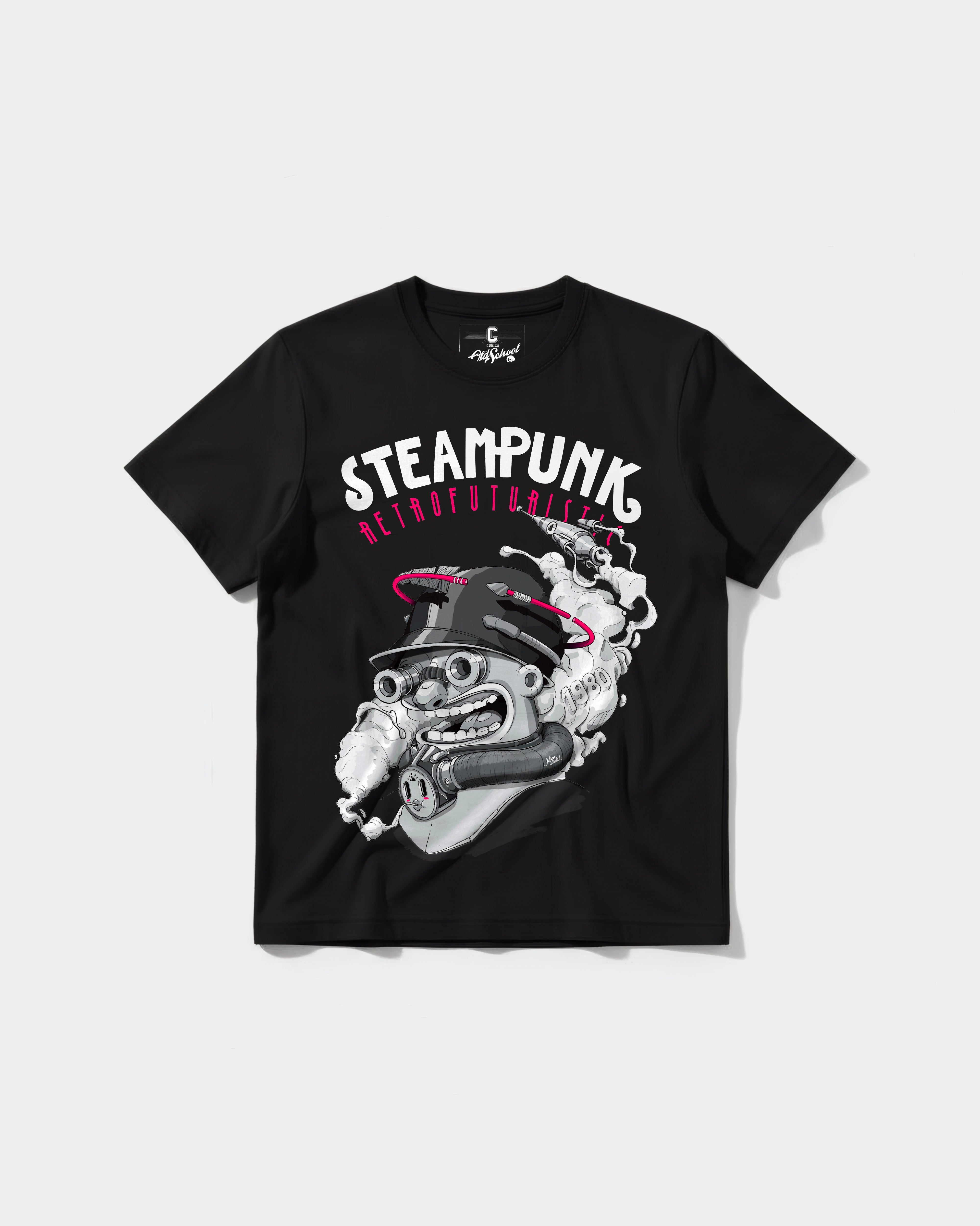 Camiseta Steampunk Retrofuturistic Big Front Regular Basic
