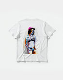 Camiseta Robot Girl Big Back Regular Basic Blanco