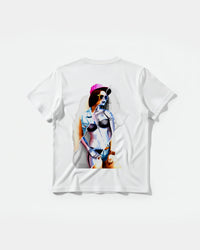 Camiseta Robot Girl Big Back Regular Basic Blanco