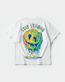 Camiseta Siempre Sonrie Pocket Front Oversize Basic Blanco